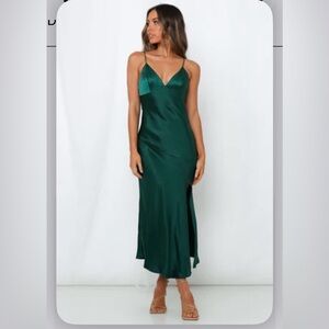 Hello Molly - Asking For A Friend Midi Dress Forest Green - XS